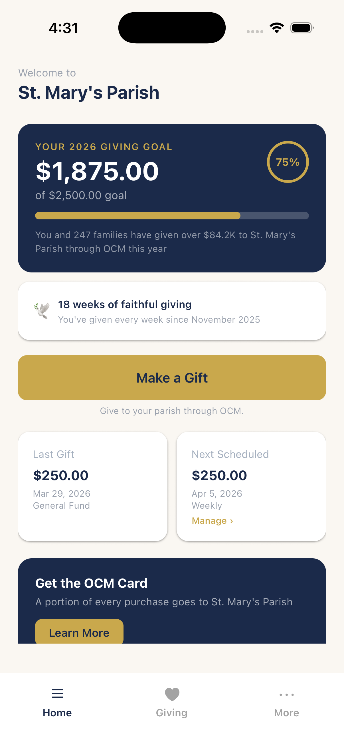 OCM Giving app